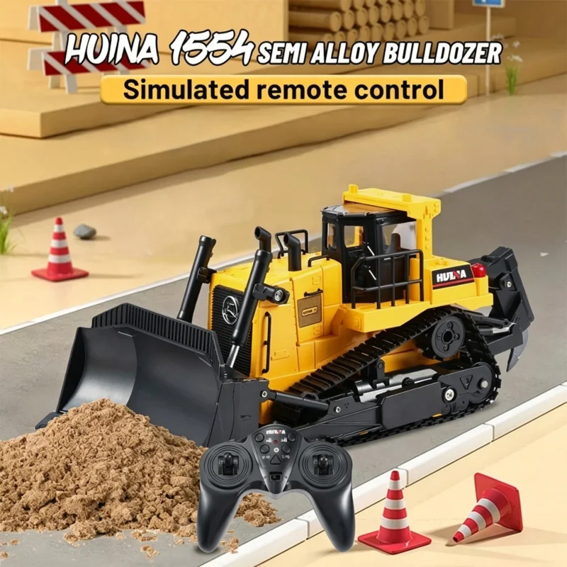 HUINA 1554 RC Truck 1/16 Remote Control Bulldozer Alloy Dumper Excavator Tractor Engineering Vehicle Model Boy Toy Children Gift
HUINA 1554 RC Truck 1/16 Remote Control Bulldozer Alloy Dumper Excavator Tractor Engineering Vehicle Model Boy Toy Children Gift