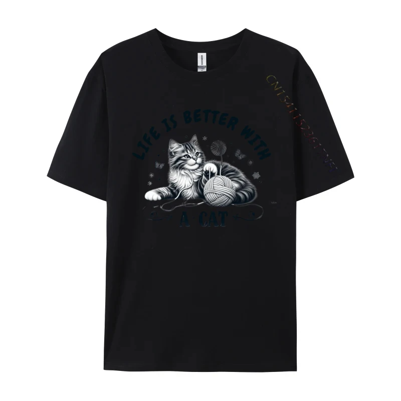Cat Design Life is better with a cat Tops Shirts Birthday T-Shirt ostern Day Family Print Cotton Men T-shirts
Cat Design Life is better with a cat Tops Shirts Birthday T-Shirt ostern Day Family Print Cotton Men T-shirts