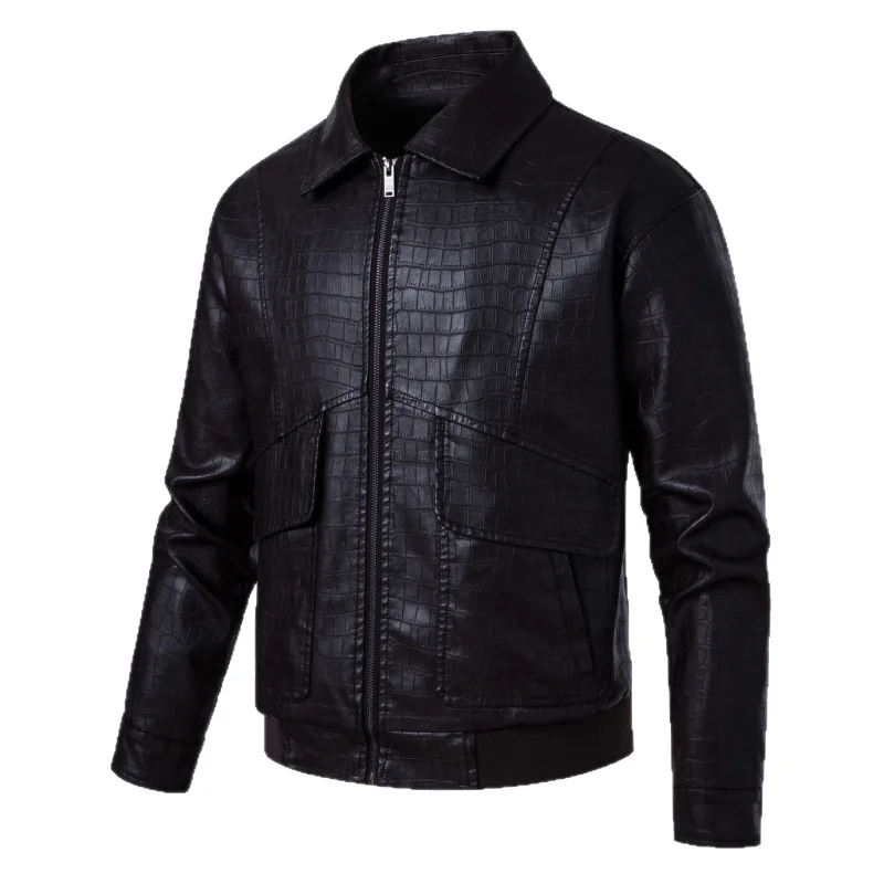 Новая модная мужская куртка из искусственной кожи крокодила, винтажная повседневная кожаная куртка с лацканами и длинными рукавами, свободные мотоциклетные мужские пальто
Новая модная мужская куртка из искусственной кожи крокодила, винтажная повседневная кожаная куртка с лацканами и длинными рукавами, свободные мотоциклетные мужские пальто