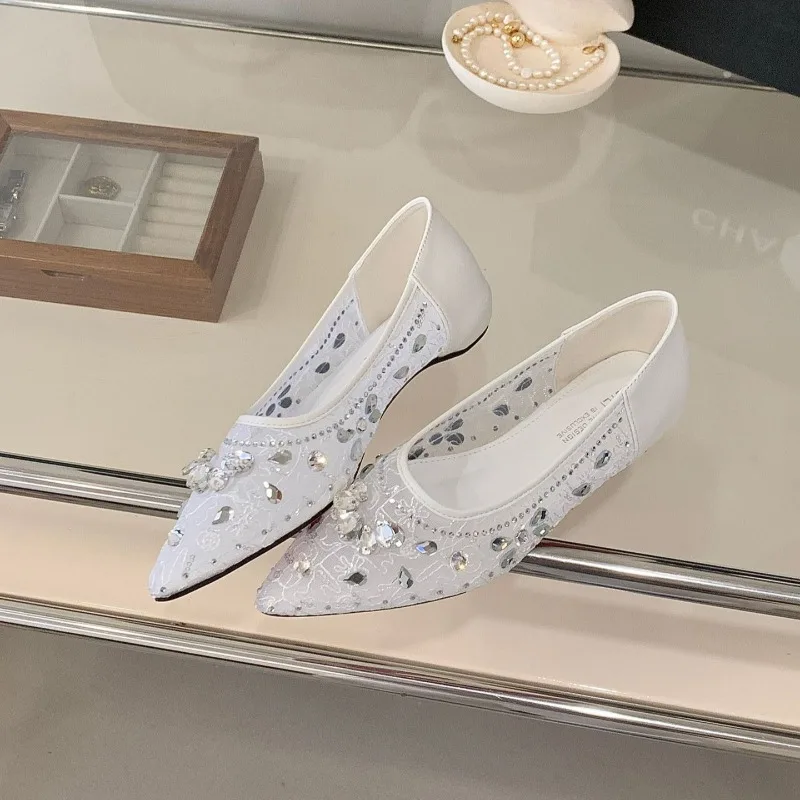 2026 Women's Shoes Fashion Rhinestone Pointed Tip Casual Shoes Exquisite Air Mesh French Flat Shoe Designer Shoes Zapatos Mujer
2026 Women's Shoes Fashion Rhinestone Pointed Tip Casual Shoes Exquisite Air Mesh French Flat Shoe Designer Shoes Zapatos Mujer