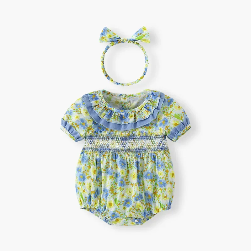 Jumpsuit Baby A-class Summer Green Fresh Small Floral Newborn Clothes Sweet and Exquisite Style Summer Bag Fart Clothes
Jumpsuit Baby A-class Summer Green Fresh Small Floral Newborn Clothes Sweet and Exquisite Style Summer Bag Fart Clothes