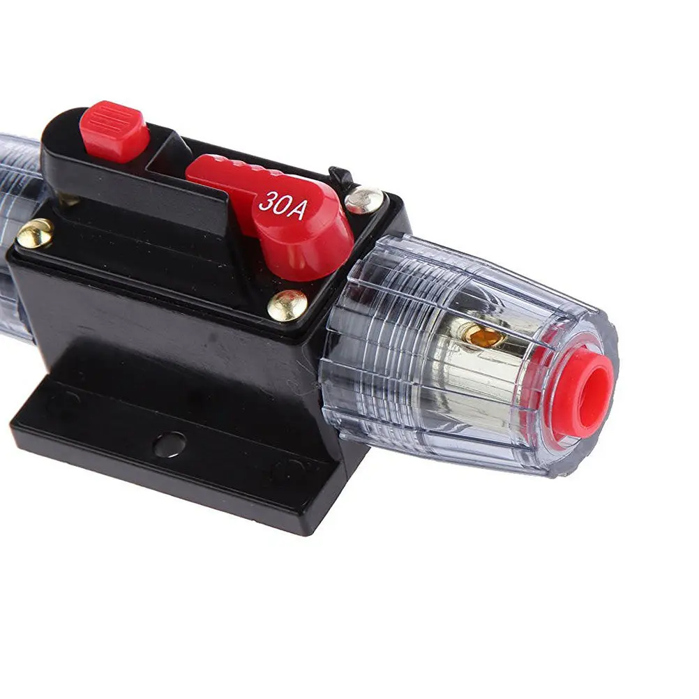 12V-24V High Current Inline Auto Circuit Breaker 30A Manual Reset Push Button Kill Switch Panel Mount Waterproof Housing for Car
12V-24V High Current Inline Auto Circuit Breaker 30A Manual Reset Push Button Kill Switch Panel Mount Waterproof Housing for Car