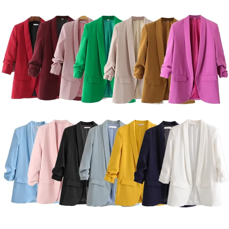 Gray Loose Pleated Sleeve Suit Jacket Women's Fashion Spring New Style Casual Outerwear Elegant Business Lady Coat
Gray Loose Pleated Sleeve Suit Jacket Women's Fashion Spring New Style Casual Outerwear Elegant Business Lady Coat