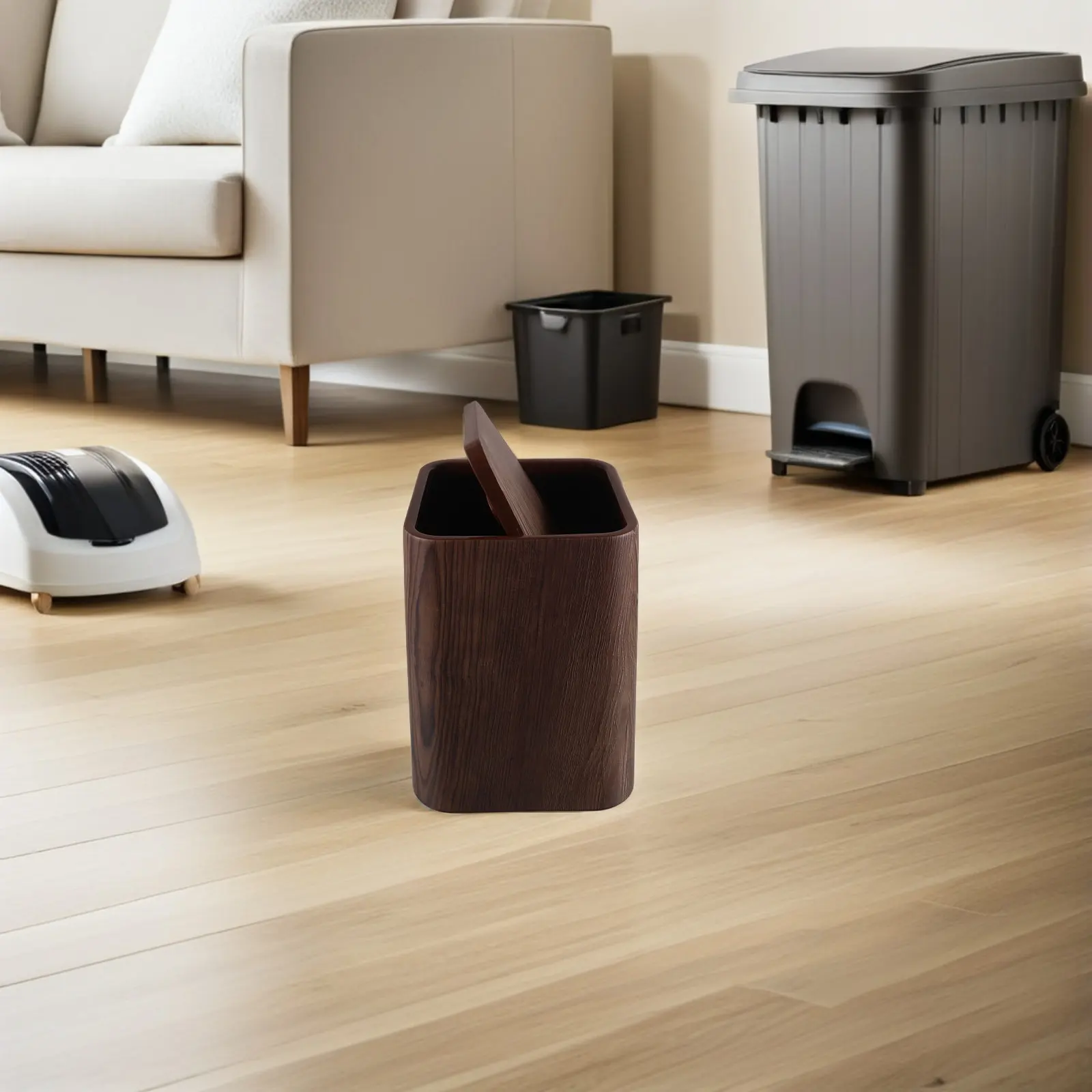 8.5L Retro Wood Texture Trash Can with Lid Stable PP Construction Aesthetic Waste Bin for Bedroom Bathroom Living Room Office
8.5L Retro Wood Texture Trash Can with Lid Stable PP Construction Aesthetic Waste Bin for Bedroom Bathroom Living Room Office