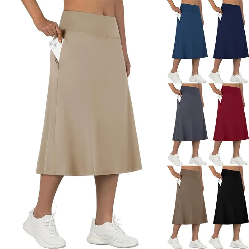 Women's Summer Skirt High Waist Solid Color A Line Midi Skirt Casual with Zipper Pocket Elastic Waistband Black Mid-length
Women's Summer Skirt High Waist Solid Color A Line Midi Skirt Casual with Zipper Pocket Elastic Waistband Black Mid-length