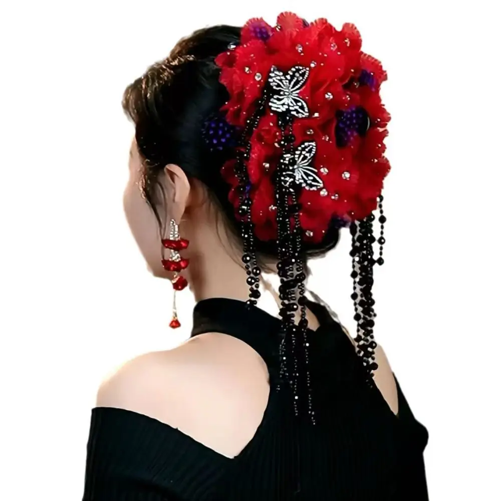 Fashion Flower Butterfly Hair Clip Large Long Tassel Hairpin Grips Elegant Shark Clip Hair Accessories
Fashion Flower Butterfly Hair Clip Large Long Tassel Hairpin Grips Elegant Shark Clip Hair Accessories