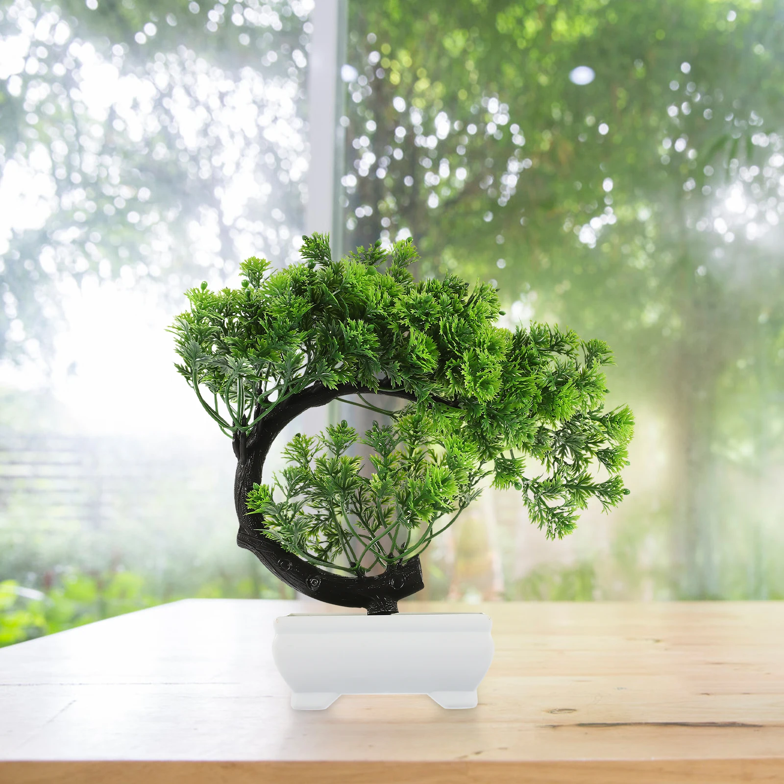 Artificial Green Bonsai Tree Simulation Potted Plant Home Decor Small Size Lifelike Appearance Bookshelf Living Room Display 
Artificial Green Bonsai Tree Simulation Potted Plant Home Decor Small Size Lifelike Appearance Bookshelf Living Room Display