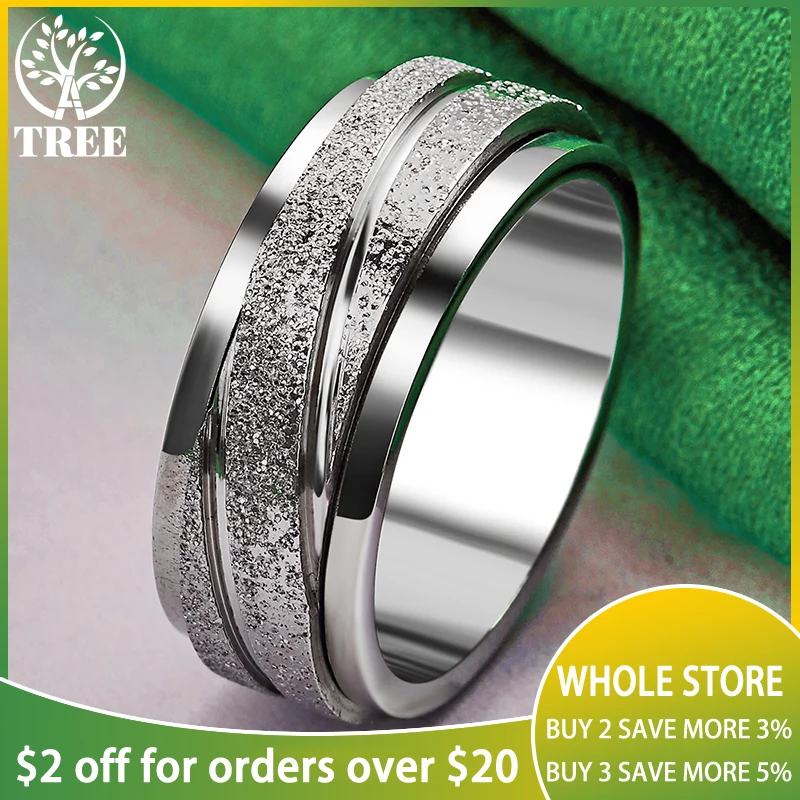 ALITREE 925 Sterling Silver Frosted Rotatable Ring For Women Men Lovers rings Fashion Party Birthday Banquet Wedding Jewelry
ALITREE 925 Sterling Silver Frosted Rotatable Ring For Women Men Lovers rings Fashion Party Birthday Banquet Wedding Jewelry