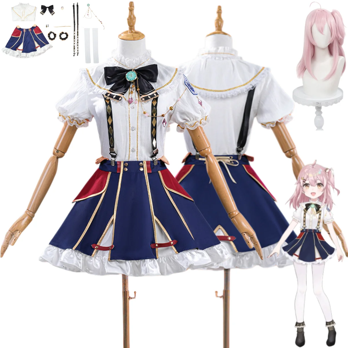 Virtual Idol Ace Taffy Cosplay Costume Japanese-style JK Uniform Short Sleeves Shirt Skirt Wig Adult Woman Sexy Campus Suit
Virtual Idol Ace Taffy Cosplay Costume Japanese-style JK Uniform Short Sleeves Shirt Skirt Wig Adult Woman Sexy Campus Suit
