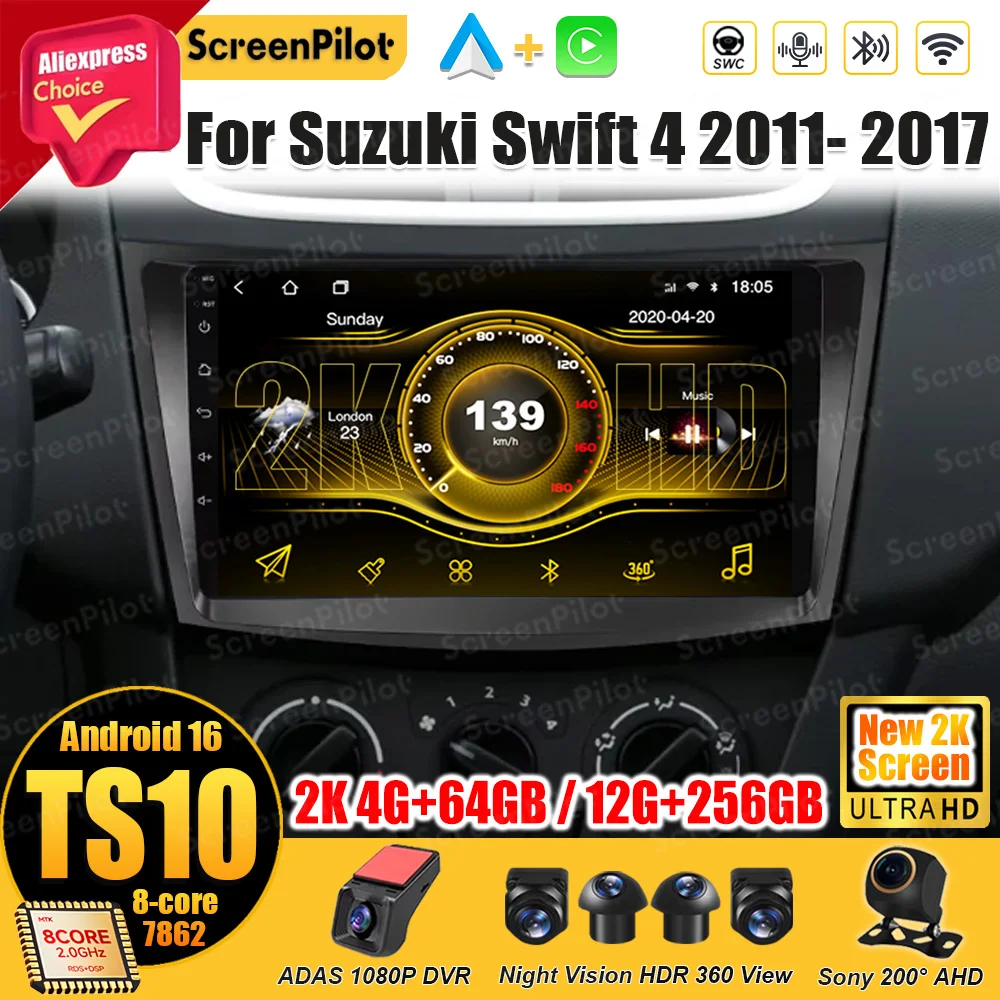 Для Suzuki Swift 4 2011-2015 2016 2017 Android 16 Мультимедийный видеоплеер, стерео-магнитола, автомобильная GPS-навигация, сенсорный экран
Для Suzuki Swift 4 2011-2015 2016 2017 Android 16 Мультимедийный видеоплеер, стерео-магнитола, автомобильная GPS-навигация, сенсорный экран