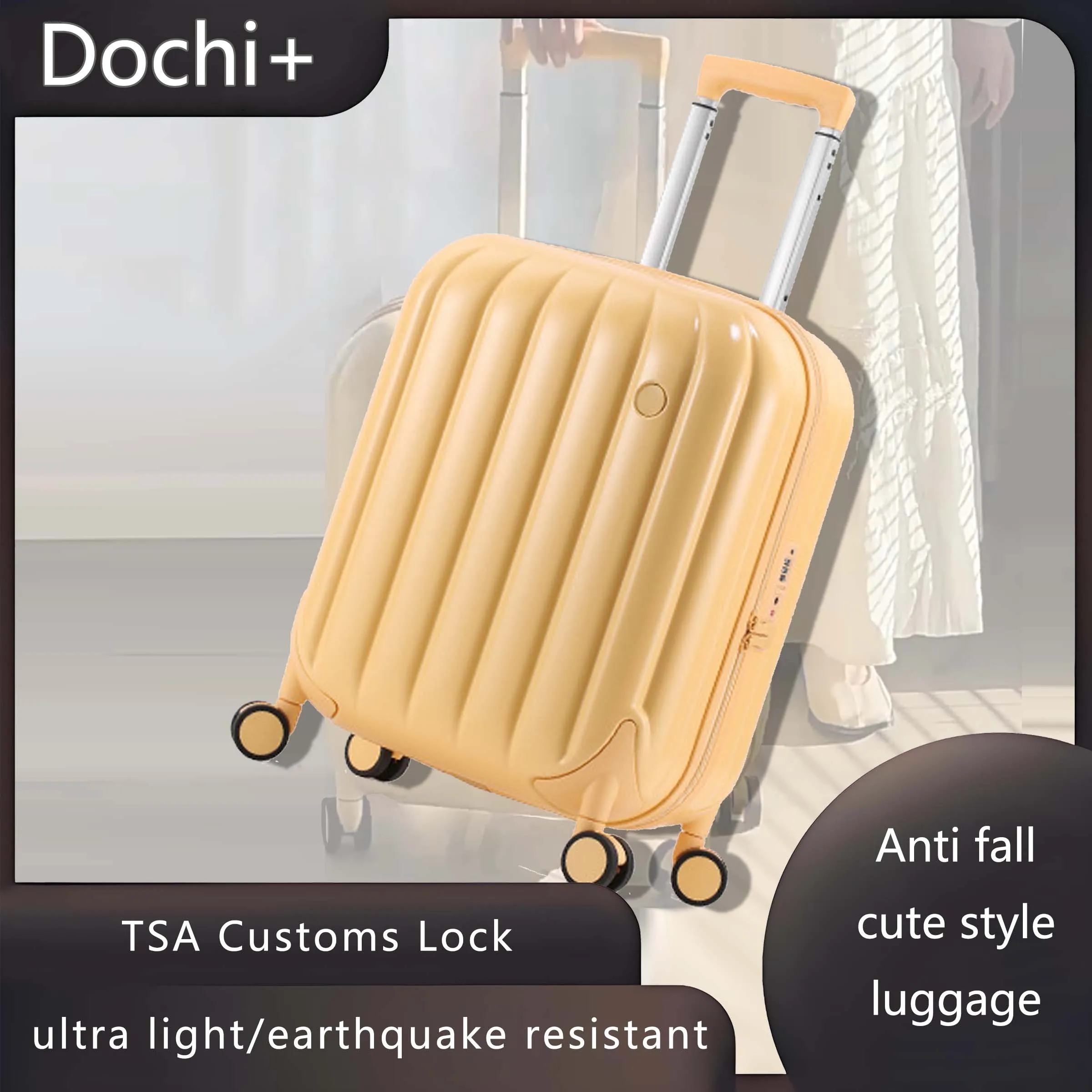Dochi+ Anti fall luggage women's 20 inch boarding case small suitcase lightweight password luggage
Dochi+ Anti fall luggage women's 20 inch boarding case small suitcase lightweight password luggage