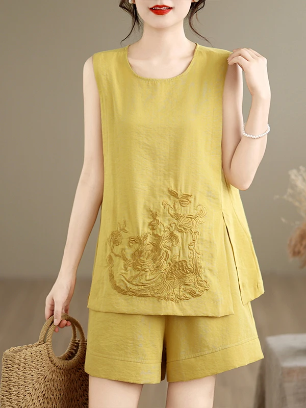 Summer Casual Style Women's Cotton Linen Sleeveless Set Short Length Two-Piece Suit New 2026 Chinese National Style
Summer Casual Style Women's Cotton Linen Sleeveless Set Short Length Two-Piece Suit New 2026 Chinese National Style