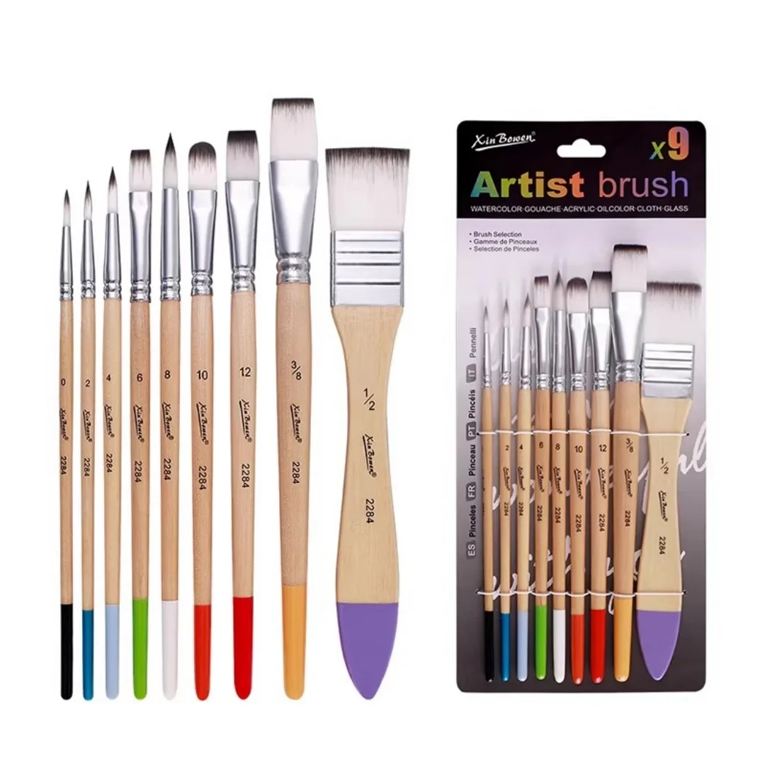 Paint Brush Set High-Quality Artist Brush Kit 9pcs Paint Brush Set Premium Nylon Hair Paint Brushes For Watercolor Painting Oil
Paint Brush Set High-Quality Artist Brush Kit 9pcs Paint Brush Set Premium Nylon Hair Paint Brushes For Watercolor Painting Oil