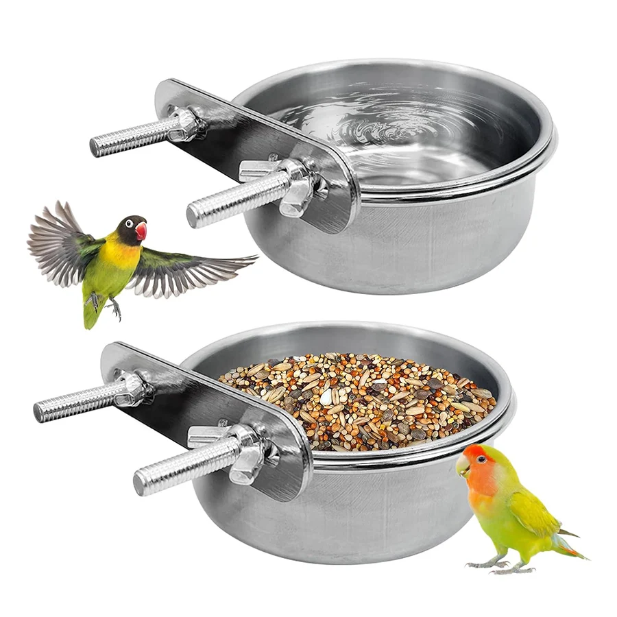 Bird Feeding Dish Cups, Parrot Food Bowl Cage with Clamp Holder Stainless Steel, Birdcage Coop Water Feeder for Small Animals
Bird Feeding Dish Cups, Parrot Food Bowl Cage with Clamp Holder Stainless Steel, Birdcage Coop Water Feeder for Small Animals