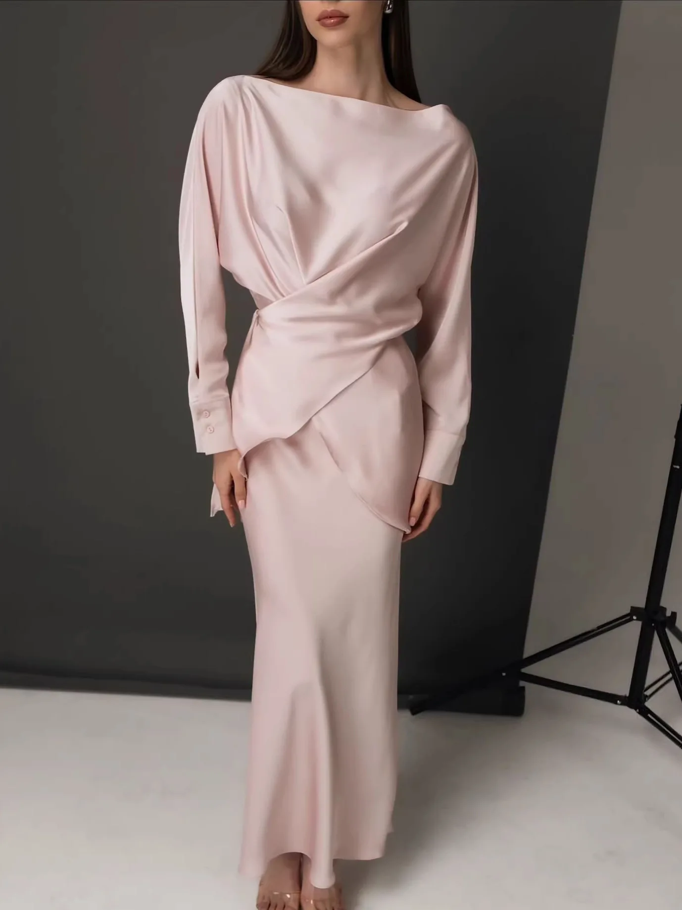 Elegant Pure Color Evening Dress Women's Fashion Set Autumn Winter New Arrival Long Sleeve Long Dress Suit for Party
Elegant Pure Color Evening Dress Women's Fashion Set Autumn Winter New Arrival Long Sleeve Long Dress Suit for Party
