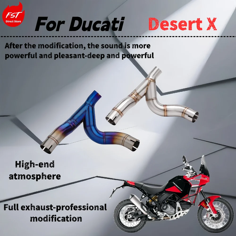 For Ducati Desert X-Modified mid-section exhaust pipe-the sound is deep, rich and powerful
For Ducati Desert X-Modified mid-section exhaust pipe-the sound is deep, rich and powerful