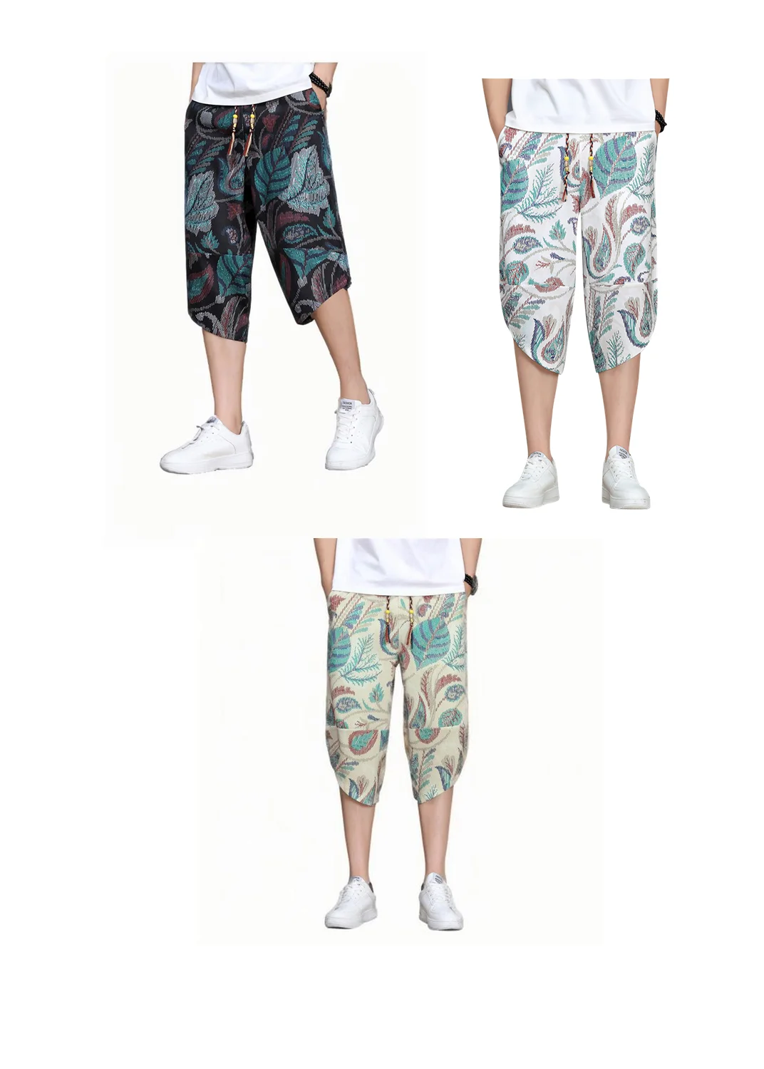 ZG Ice silk seven-point loose men's pants casual shorts men's outer wear thin mid-length pants large size beach flower pants
ZG Ice silk seven-point loose men's pants casual shorts men's outer wear thin mid-length pants large size beach flower pants