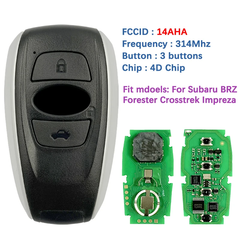 CN034010 Aftermarket 3 Button Smart Key Remote With 4D Chip 312mhz 281451-5801 For Subaru BRZ Impreza-XV Forester 2014 2015
CN034010 Aftermarket 3 Button Smart Key Remote With 4D Chip 312mhz 281451-5801 For Subaru BRZ Impreza-XV Forester 2014 2015