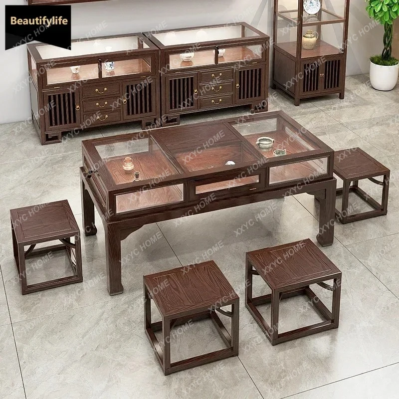 LNew Chinese solid wood display jewelry counter jewelry glass negotiation table container island cabinet
LNew Chinese solid wood display jewelry counter jewelry glass negotiation table container island cabinet