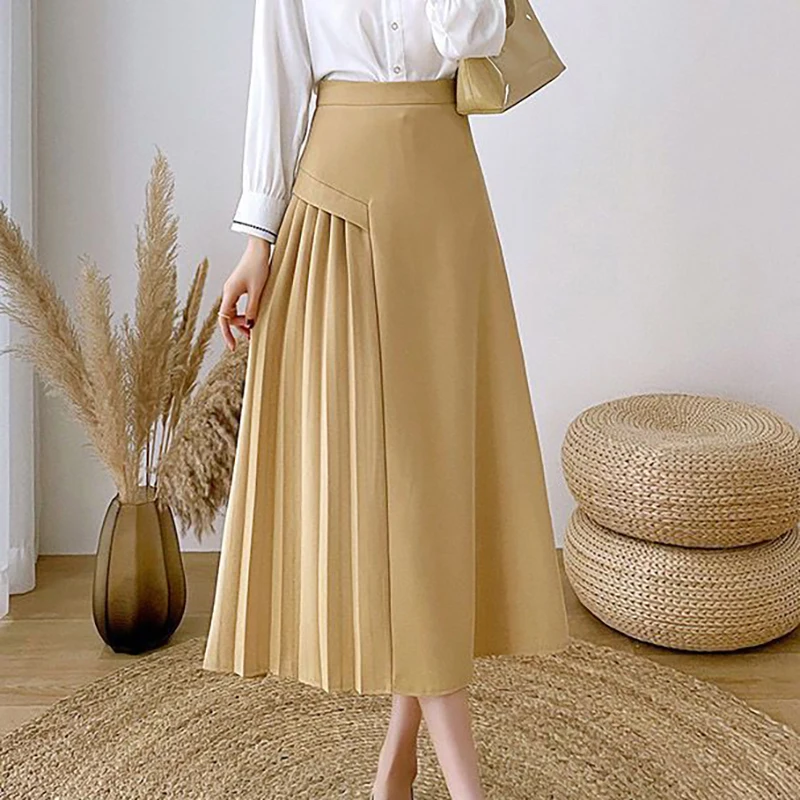Fashion Solid Color Spliced Asymmetrical Pleated Skirts Female Clothing 2024 Summer New Loose All-match Zipper High Waist Skirts
Fashion Solid Color Spliced Asymmetrical Pleated Skirts Female Clothing 2024 Summer New Loose All-match Zipper High Waist Skirts