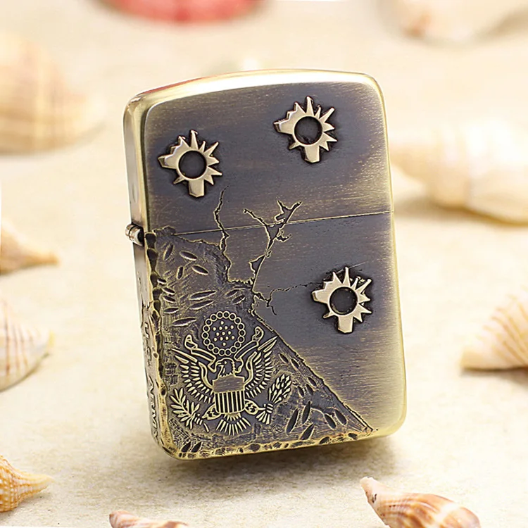 Genuine Zippo oil lighter copper windproof Veteran bullet shells Kerosene lighters Gift with anti-counterfeiting code
Genuine Zippo oil lighter copper windproof Veteran bullet shells Kerosene lighters Gift with anti-counterfeiting code