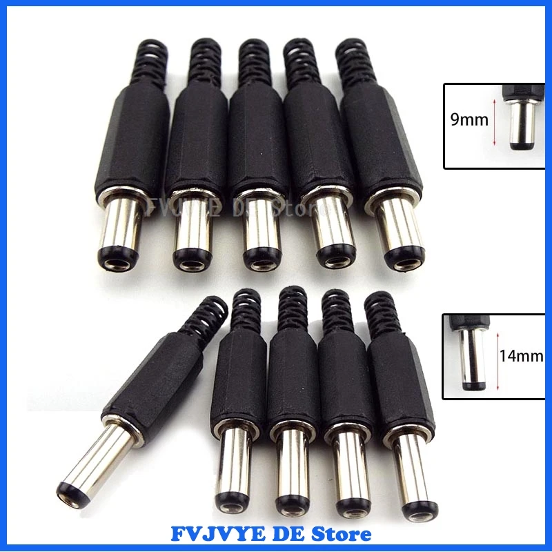 9mm 14mm DC Male Power Supply Jack Wire Charging Adapter Plug Electrical Connector 5.5mmx2.5mm Socket For DIY Projects D5
9mm 14mm DC Male Power Supply Jack Wire Charging Adapter Plug Electrical Connector 5.5mmx2.5mm Socket For DIY Projects D5