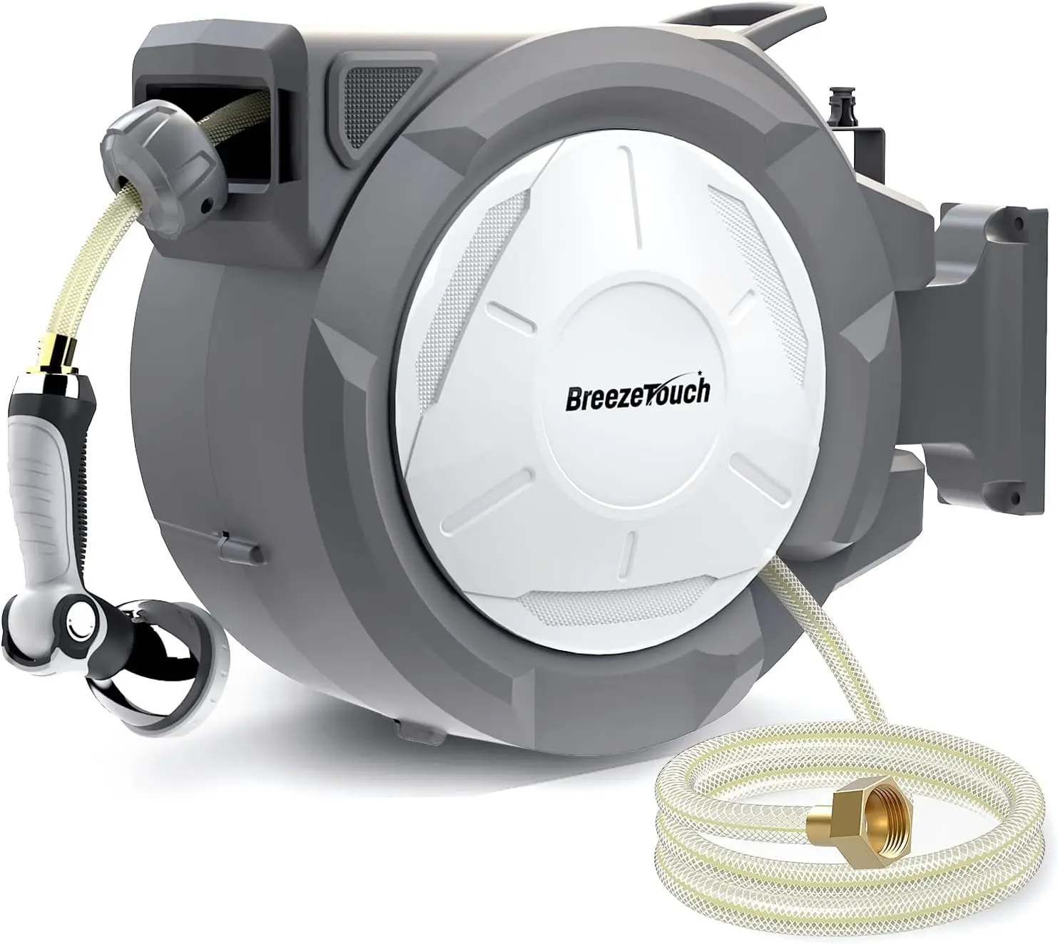 1/2" x 100ft, Wall Mounted Water Hose Reel for Outside with 10-Pattern Nozzle, Hose Reel Wall Mount with Any Length Lock
1/2" x 100ft, Wall Mounted Water Hose Reel for Outside with 10-Pattern Nozzle, Hose Reel Wall Mount with Any Length Lock