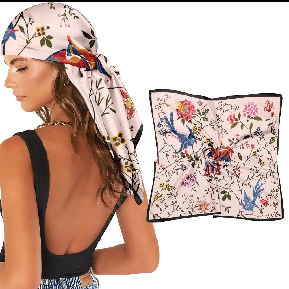 Trendy Floral Pattern Headscarf, Elegant Head Scarf, Thin Sunscreen Shawl, Suitable for Daily Headgear and Bag Decoration
Trendy Floral Pattern Headscarf, Elegant Head Scarf, Thin Sunscreen Shawl, Suitable for Daily Headgear and Bag Decoration