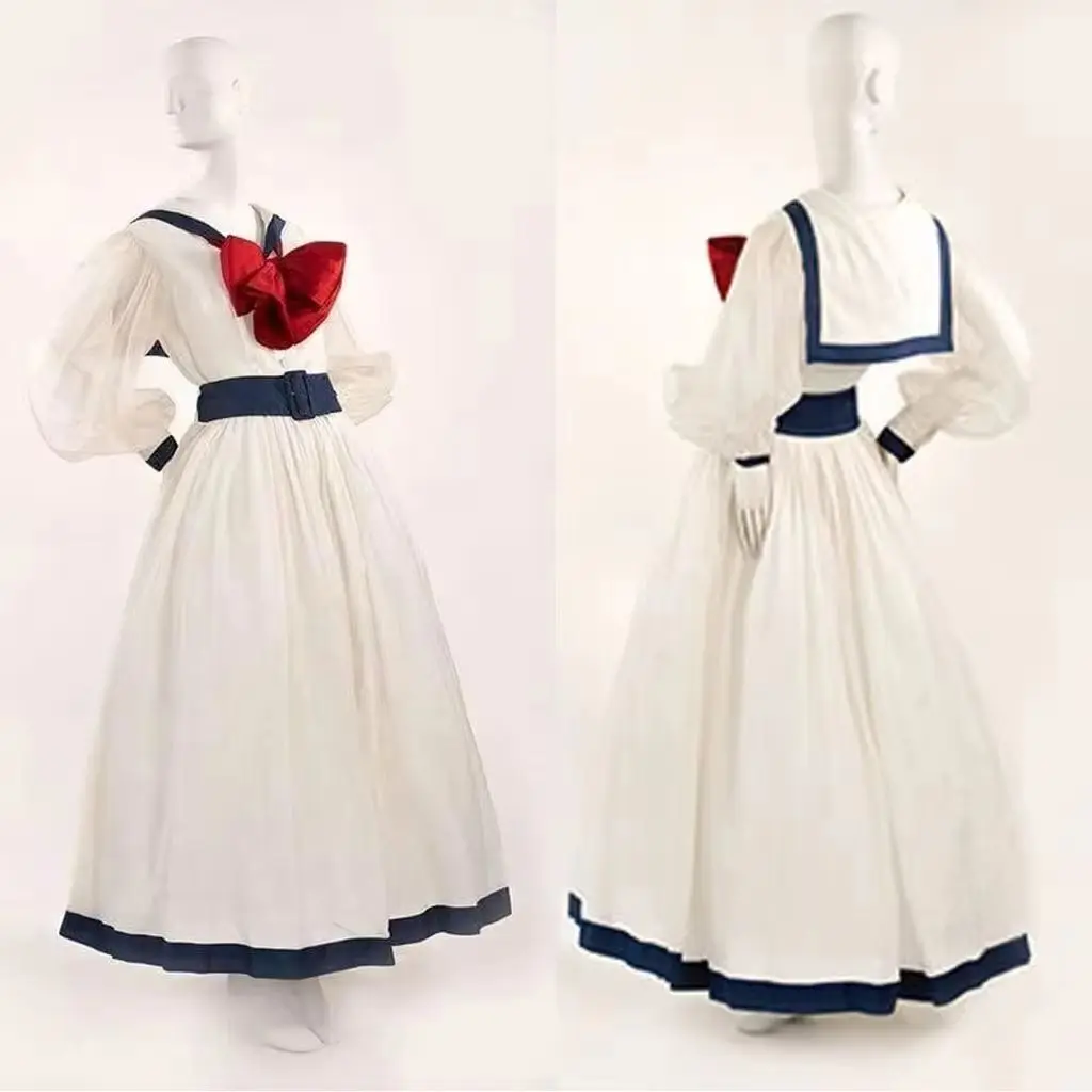 1900S Victorian Costume Ball Gown Retro White Sailor Dress Women Retro Evening Dress Custom Made
1900S Victorian Costume Ball Gown Retro White Sailor Dress Women Retro Evening Dress Custom Made