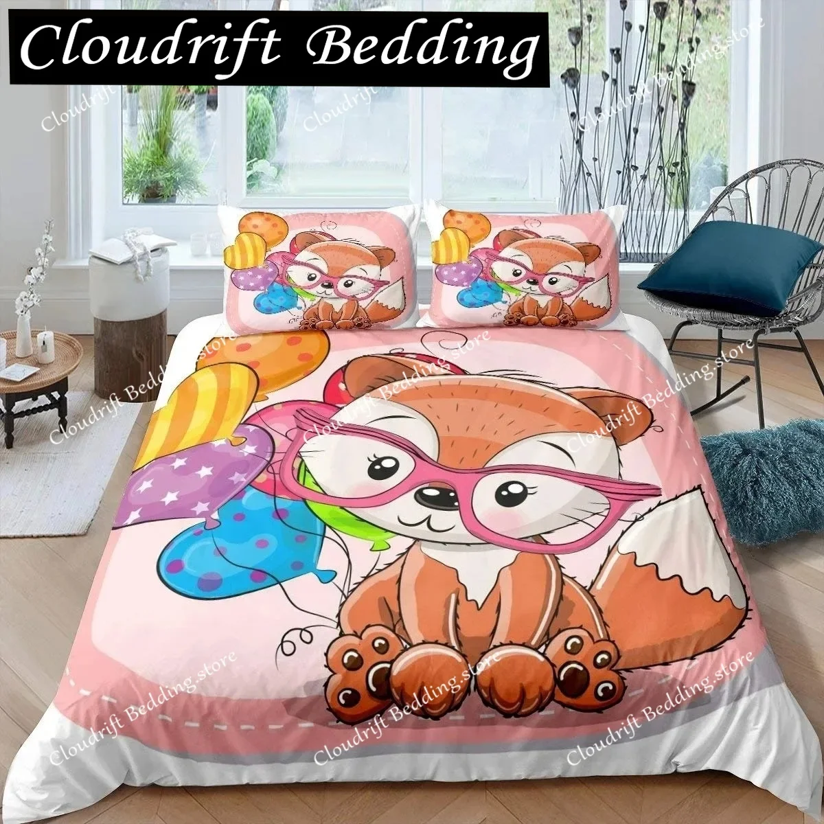 Fox King Queen Duvet Cover Kawaii Cartoon Fox Family Bedding Set for Kids Cute Orange Wild Animal Polyester Quilt Cover
Fox King Queen Duvet Cover Kawaii Cartoon Fox Family Bedding Set for Kids Cute Orange Wild Animal Polyester Quilt Cover
