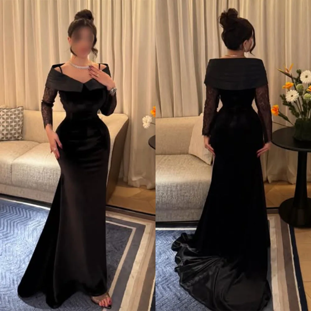 High Quality Customized V-neck Full Sleeves Floor Length A-line Black Woman Kleider Damen Elegant Vestidos Elegantes Para Mujer
High Quality Customized V-neck Full Sleeves Floor Length A-line Black Woman Kleider Damen Elegant Vestidos Elegantes Para Mujer