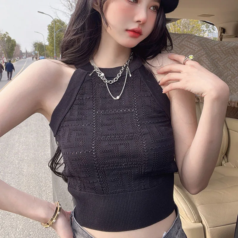hot woman vests Hollow out Knitted Hanging Neck Tank Top Strap 2023 New Summer Style Slim Versatile Texture Top for Women vest
hot woman vests Hollow out Knitted Hanging Neck Tank Top Strap 2023 New Summer Style Slim Versatile Texture Top for Women vest