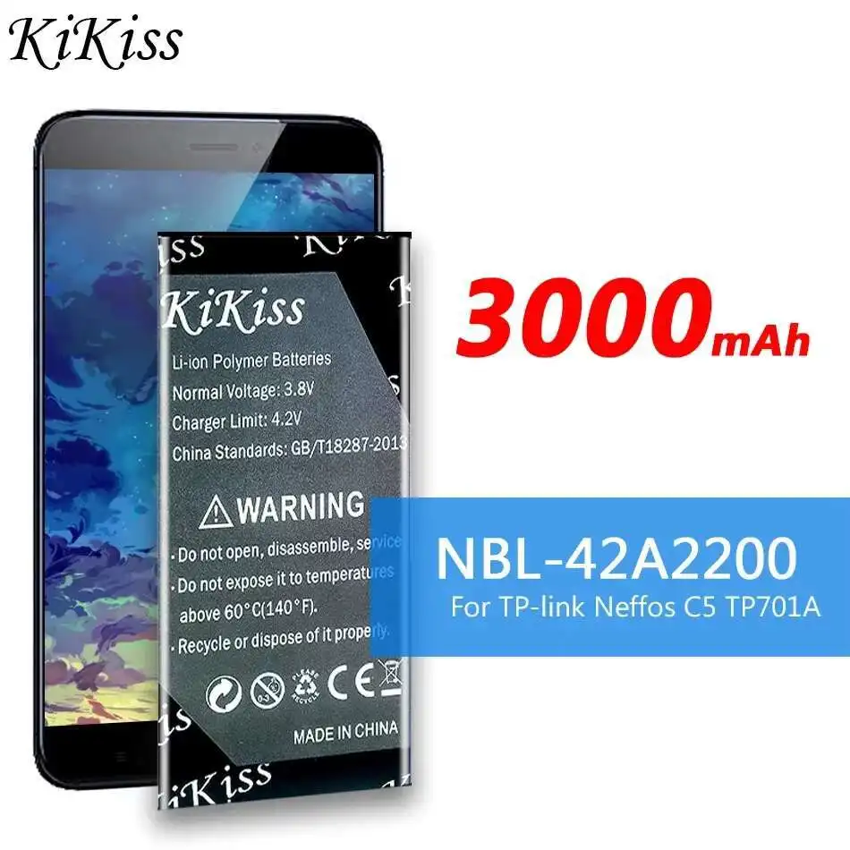Аккумулятор мобильного телефона 3000 мАч Nbl-42A2200 для TP-Link Neffos C5 TP701A B C E высокой емкости
Аккумулятор мобильного телефона 3000 мАч Nbl-42A2200 для TP-Link Neffos C5 TP701A B C E высокой емкости