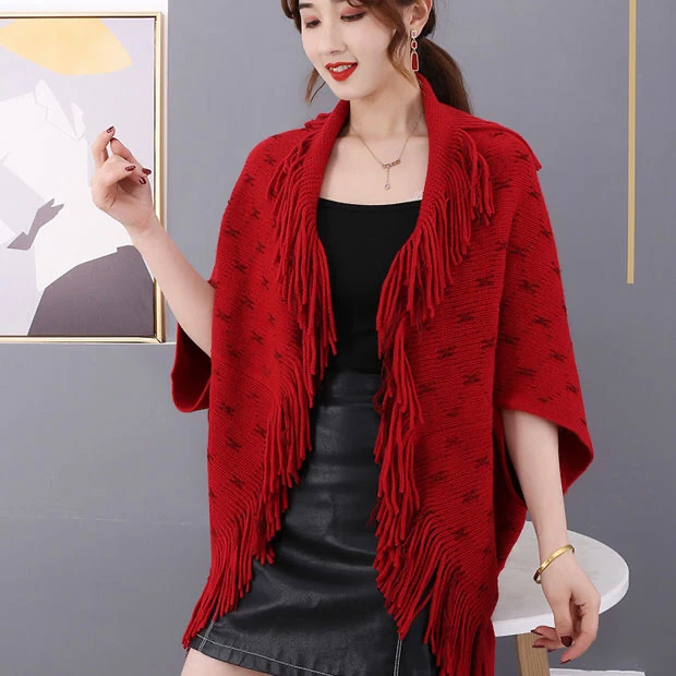 Spring Autumn Knitted Women's Shawl Summer Air Conditioning Room Shoulder Neck Cardigan Coat Lady Tassel Coat Red
Spring Autumn Knitted Women's Shawl Summer Air Conditioning Room Shoulder Neck Cardigan Coat Lady Tassel Coat Red