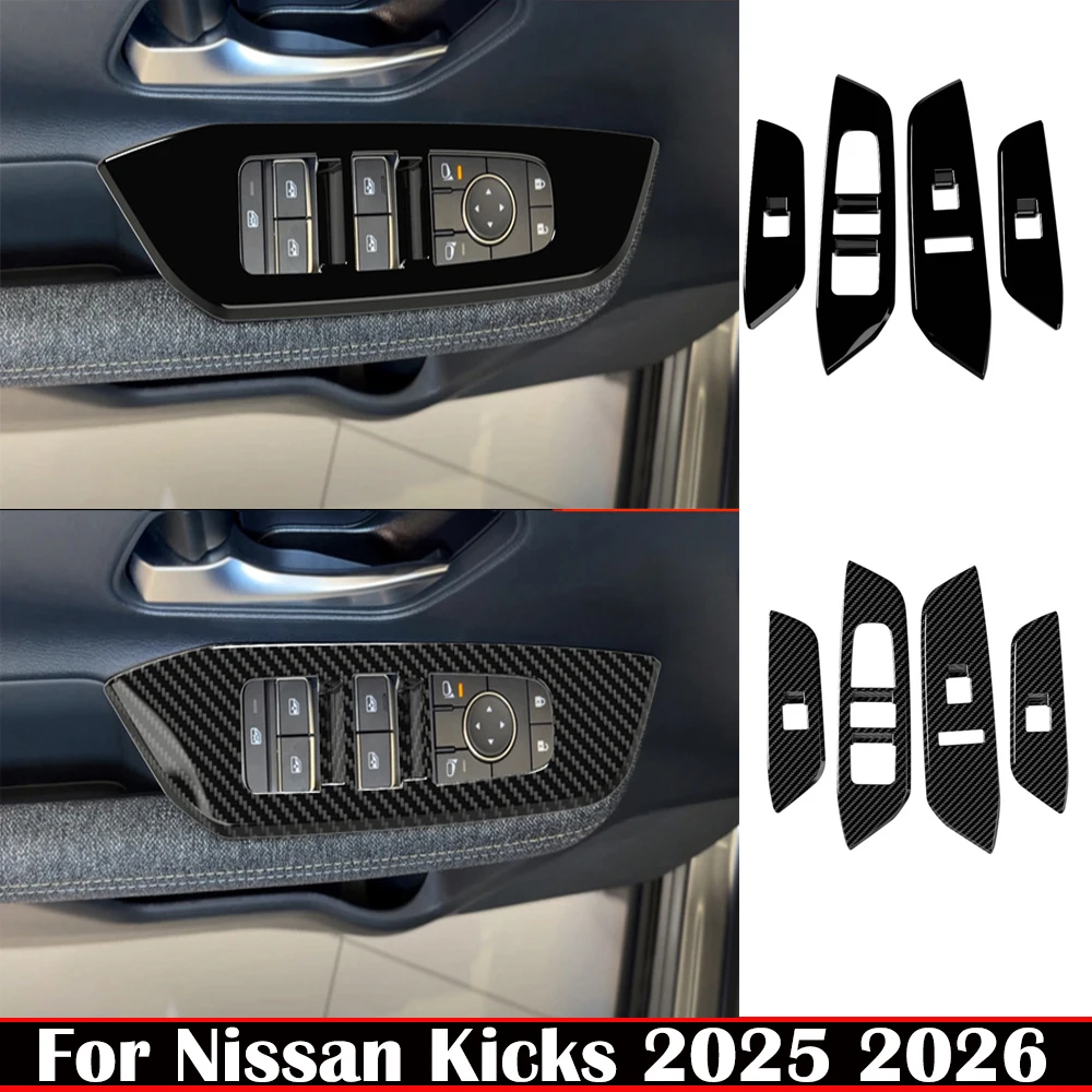 LHD For Nissan Kicks 2025 2026 ABS carbonfiber interior Accessories door amrest window rise switch panle glass lift button cover
LHD For Nissan Kicks 2025 2026 ABS carbonfiber interior Accessories door amrest window rise switch panle glass lift button cover