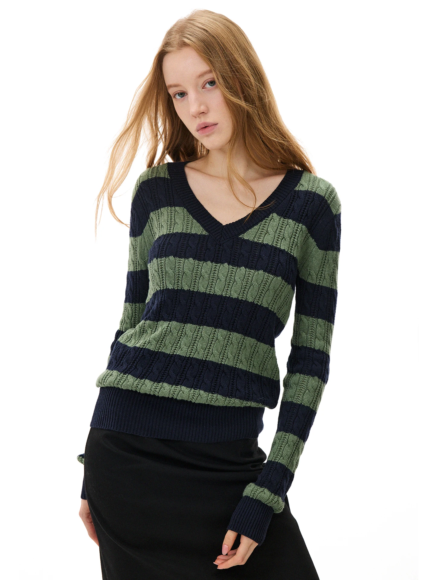 Monroo Cotton Vintage V-Ne Striped Knitwear Women Lazy Design Twist Sweater Top Casual Sle Long Sve Winter Faion
Monroo Cotton Vintage V-Ne Striped Knitwear Women Lazy Design Twist Sweater Top Casual Sle Long Sve Winter Faion