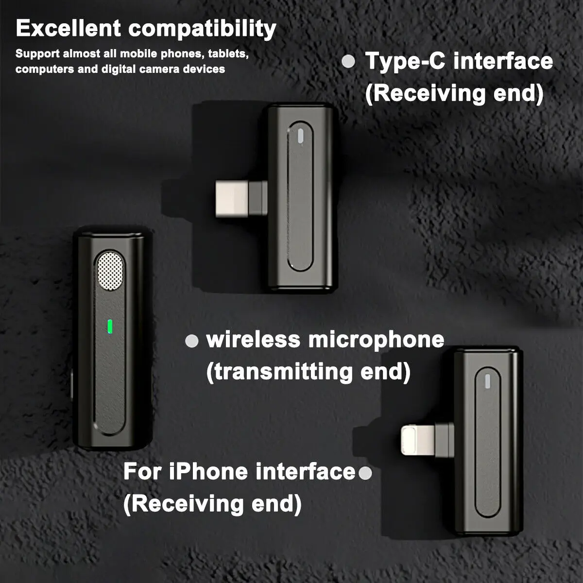 For Android/iPhone Wireless Lavalier Mini Mic Audio Video Recording Microphone
For Android/iPhone Wireless Lavalier Mini Mic Audio Video Recording Microphone