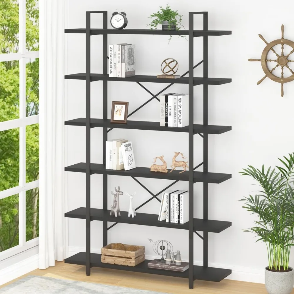 6 Tier Tall Black Bookshelf, Modern Large Storage Book Shelves & Display Book Shelf,Industrial Open Vertical Metal
6 Tier Tall Black Bookshelf, Modern Large Storage Book Shelves & Display Book Shelf,Industrial Open Vertical Metal