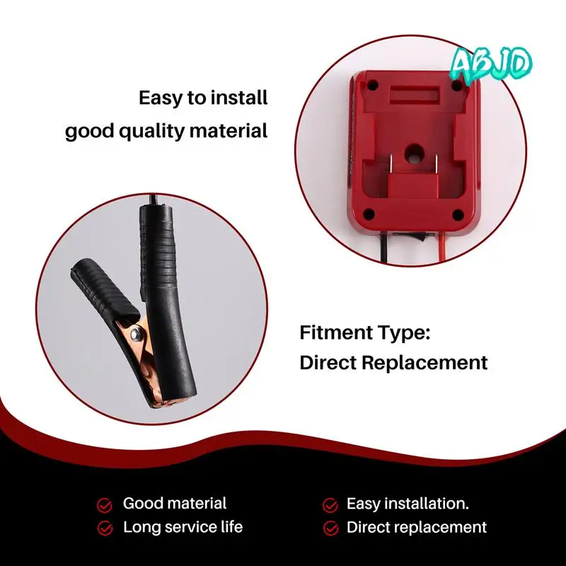 ABJO-DIY Automotive Emergency Power 18V Battery Jump-Starter For Booster Cable Adapter
ABJO-DIY Automotive Emergency Power 18V Battery Jump-Starter For Booster Cable Adapter