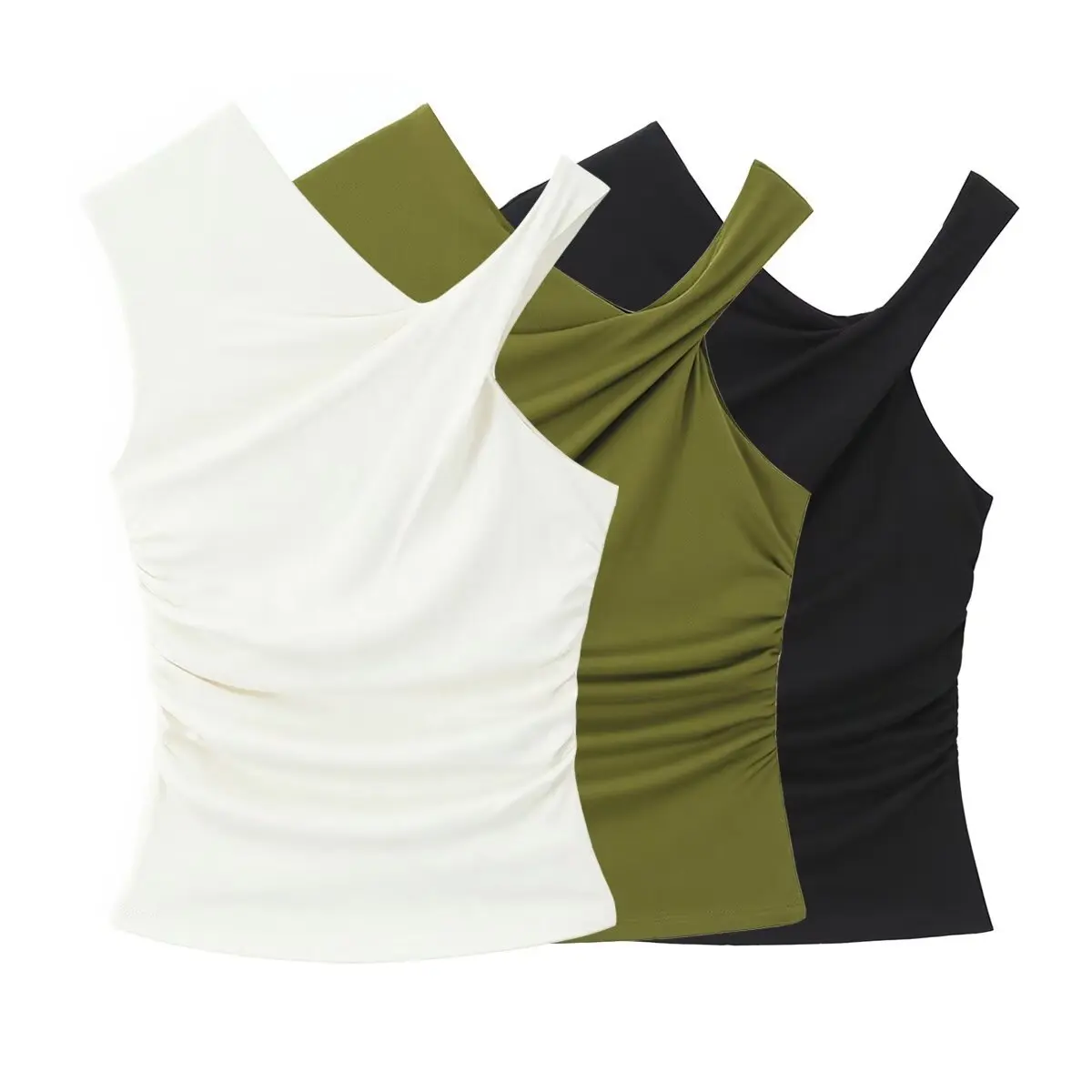 Withered New European And American Style Irregular Sloping Shoulder Sleeveless Vest With Unique Pleats And Slim Fit
Withered New European And American Style Irregular Sloping Shoulder Sleeveless Vest With Unique Pleats And Slim Fit