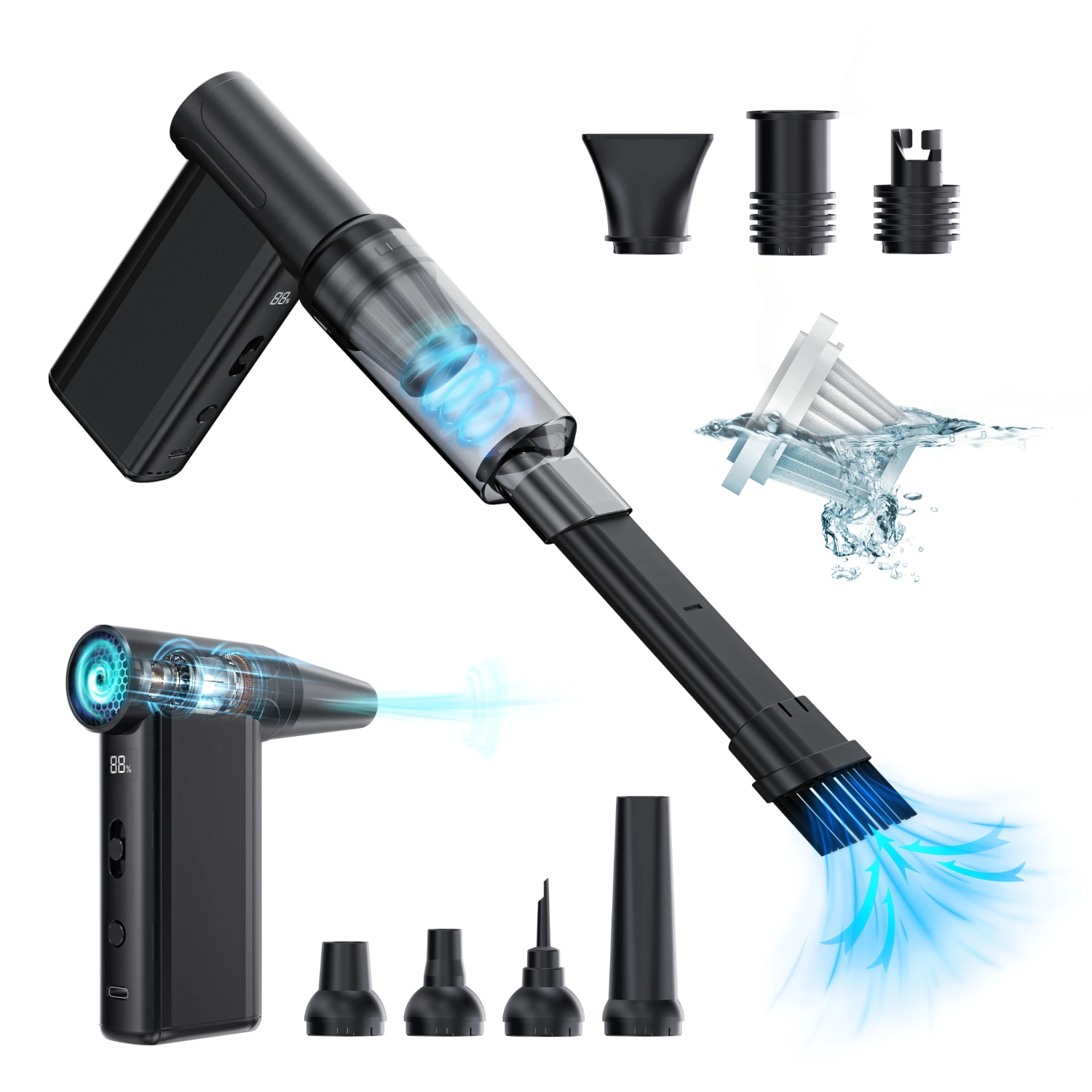 Handheld USB Portable Cordless High-Power Suction Wet/Dry Car Vacuum Cleaner for Home Hotel Office Pet Hair Dust Cleaning Tool
Handheld USB Portable Cordless High-Power Suction Wet/Dry Car Vacuum Cleaner for Home Hotel Office Pet Hair Dust Cleaning Tool