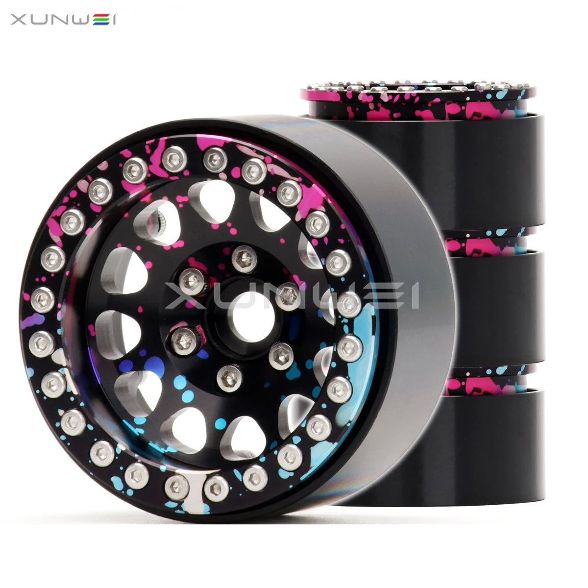 4pcs 1.9 inch Deep Dish Colorful Spotted Beadlock Wheel Rims for RC 1/10 SCX10 TRX4 VS4-10 Gen8 Rock Crawler Car Truck Buggy
4pcs 1.9 inch Deep Dish Colorful Spotted Beadlock Wheel Rims for RC 1/10 SCX10 TRX4 VS4-10 Gen8 Rock Crawler Car Truck Buggy