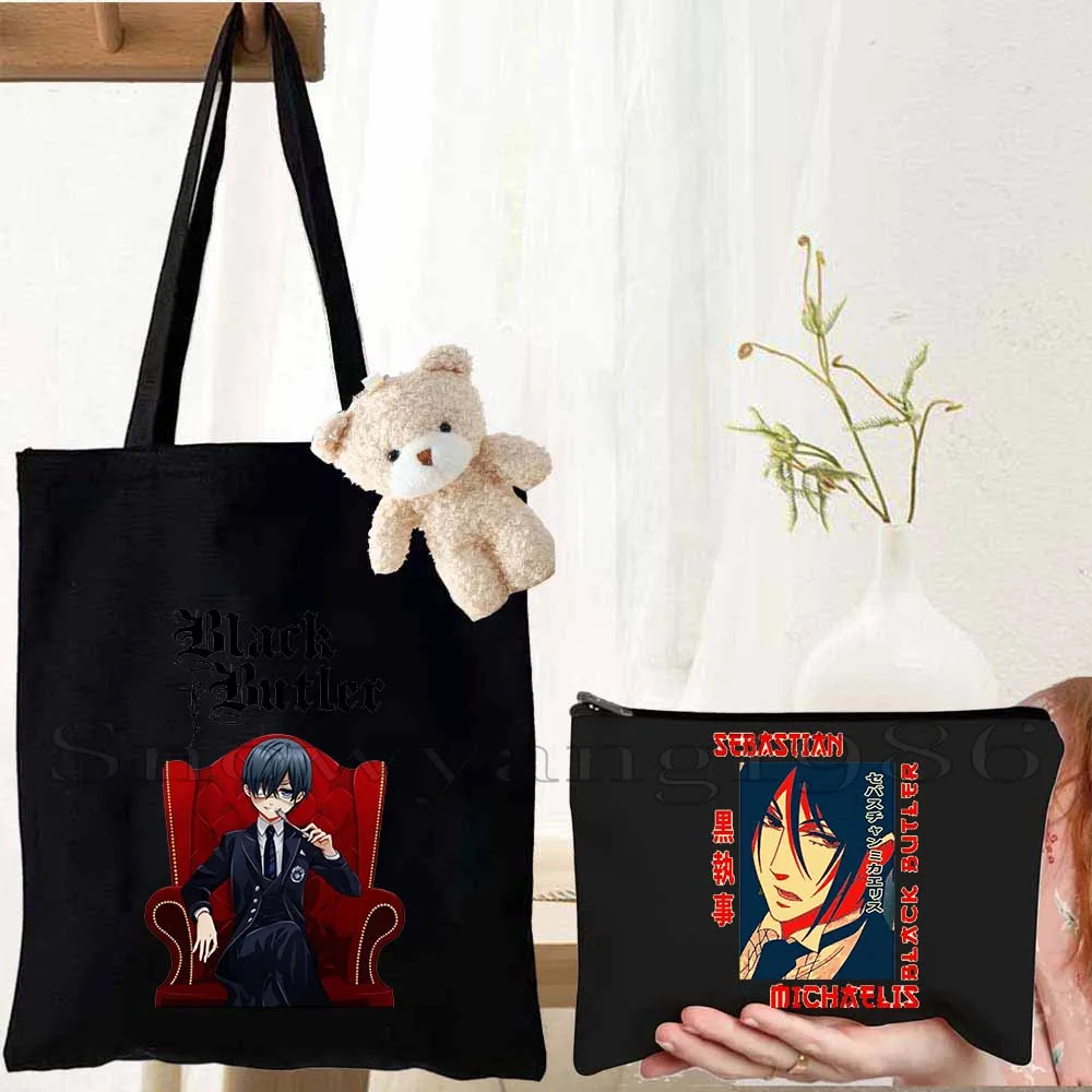 3pcs Anime Sebastian Michaelis Japanese Black Butler Simply One Hell Of A Butler Canvas Shoulder Tote Bag Shopping Handbag
3pcs Anime Sebastian Michaelis Japanese Black Butler Simply One Hell Of A Butler Canvas Shoulder Tote Bag Shopping Handbag