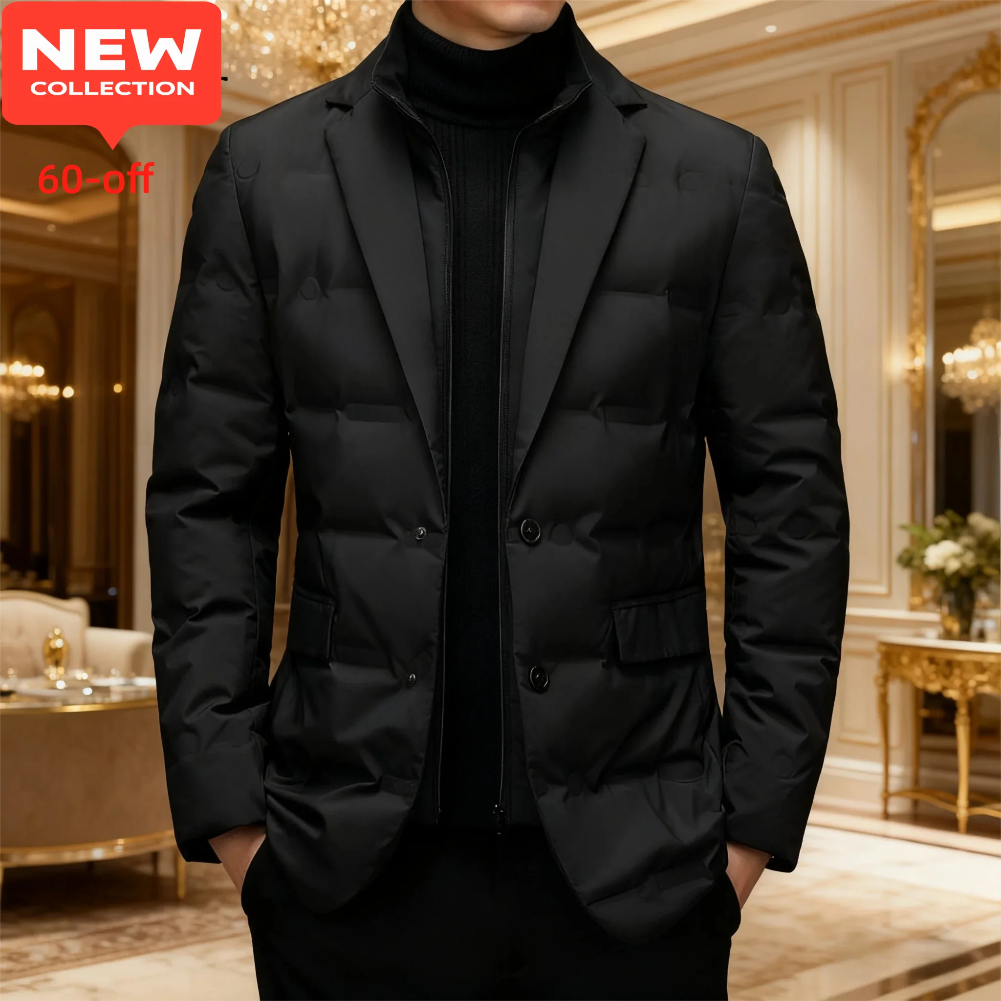 Men's Quilted Blazer - Tailored Down-Filled Jacket with Built-In Layered Look (Modern Business Attire for Winter)
Men's Quilted Blazer - Tailored Down-Filled Jacket with Built-In Layered Look (Modern Business Attire for Winter)