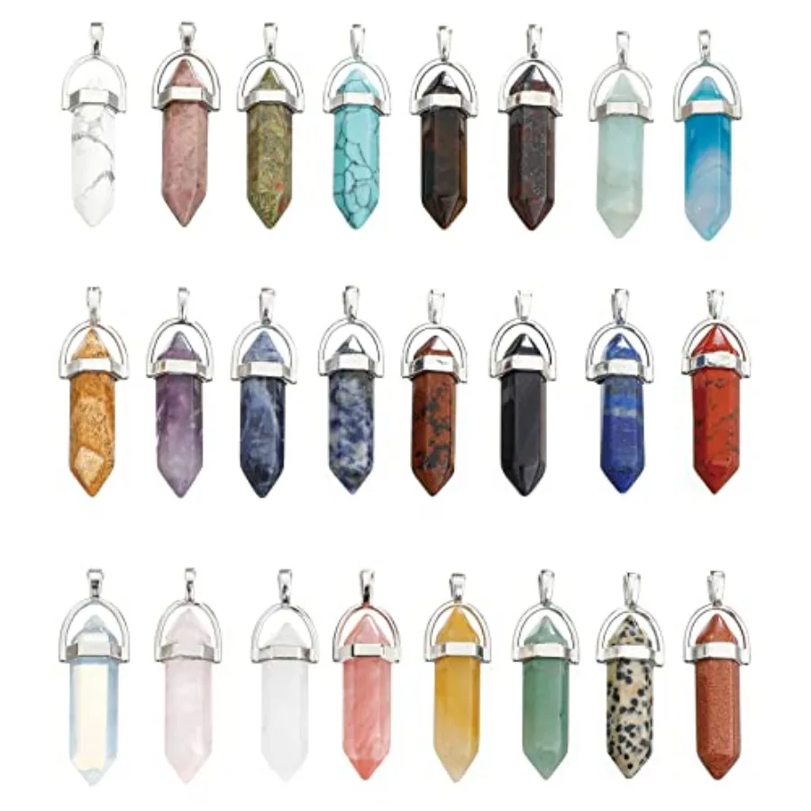 Lezam 24Pcs Healing Crystal Pendant for Women Natural Chakra Quartz Stone Charms Hexagonal Gemstone Bulk for Necklace Jewelry M
Lezam 24Pcs Healing Crystal Pendant for Women Natural Chakra Quartz Stone Charms Hexagonal Gemstone Bulk for Necklace Jewelry M