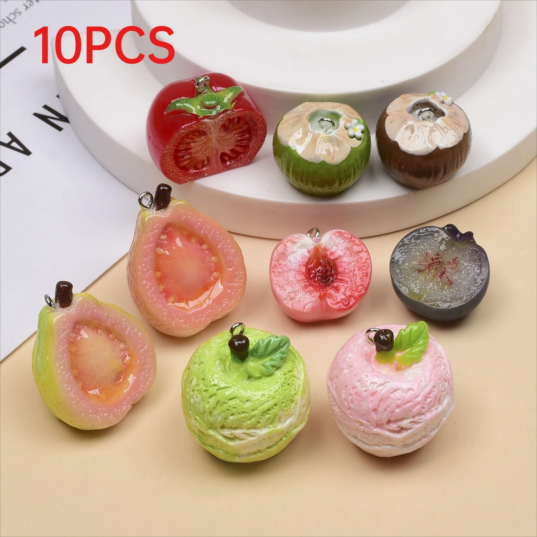 10Pcs Flocked Fruit Charms Cute Simulated Fruit Resin Pendants For DIY Keychain Phone Strap Bag Accessories
10Pcs Flocked Fruit Charms Cute Simulated Fruit Resin Pendants For DIY Keychain Phone Strap Bag Accessories