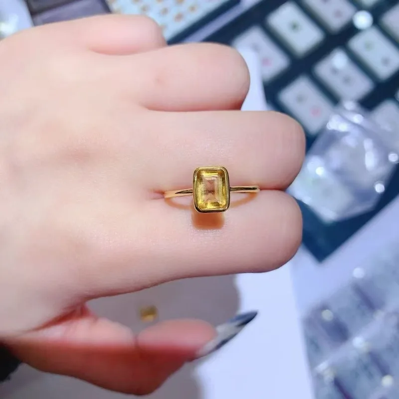 High Quality 100% Natural Citrine 5x7mm Rectangle Natural Gem Engagement Rings for Women
High Quality 100% Natural Citrine 5x7mm Rectangle Natural Gem Engagement Rings for Women