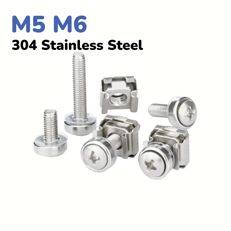 M5 M6 304 Stainless Steel Rack Mount Cage Nuts & Screws Set / Server Cabinet Square Hole Floating Nut Kit A2-70
M5 M6 304 Stainless Steel Rack Mount Cage Nuts & Screws Set / Server Cabinet Square Hole Floating Nut Kit A2-70