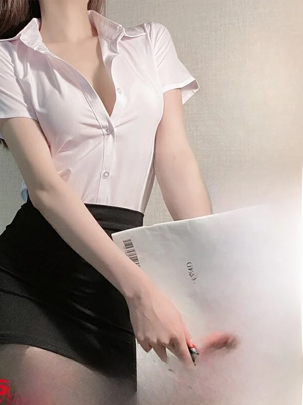 Sexy Pure Desire Summer Top irt Set Secretary Sle OL Career White irt Women Summer Thin PU Fabric ort Sve Blouse
Sexy Pure Desire Summer Top irt Set Secretary Sle OL Career White irt Women Summer Thin PU Fabric ort Sve Blouse