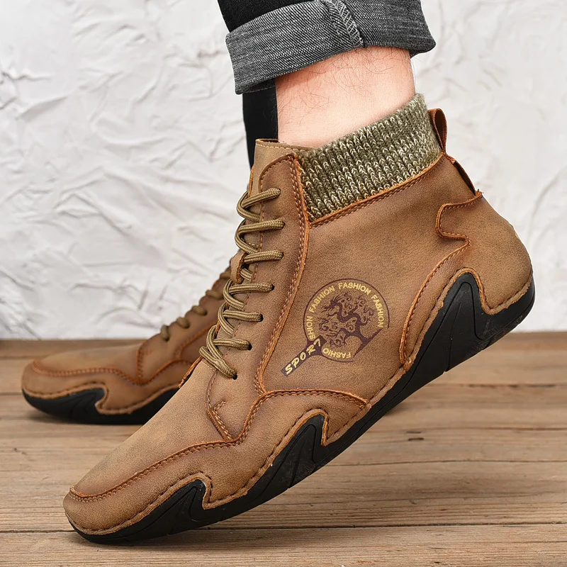 Vintage Solid Low Cut Men Short Boots Minimalist Stitching Flat Bottom Zipper Wear Resistant Street Commuter Male Shoes
Vintage Solid Low Cut Men Short Boots Minimalist Stitching Flat Bottom Zipper Wear Resistant Street Commuter Male Shoes